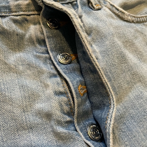 True Religion Light Washed Distressed Denim Jean Shorties:27 - Picture 4 of 7